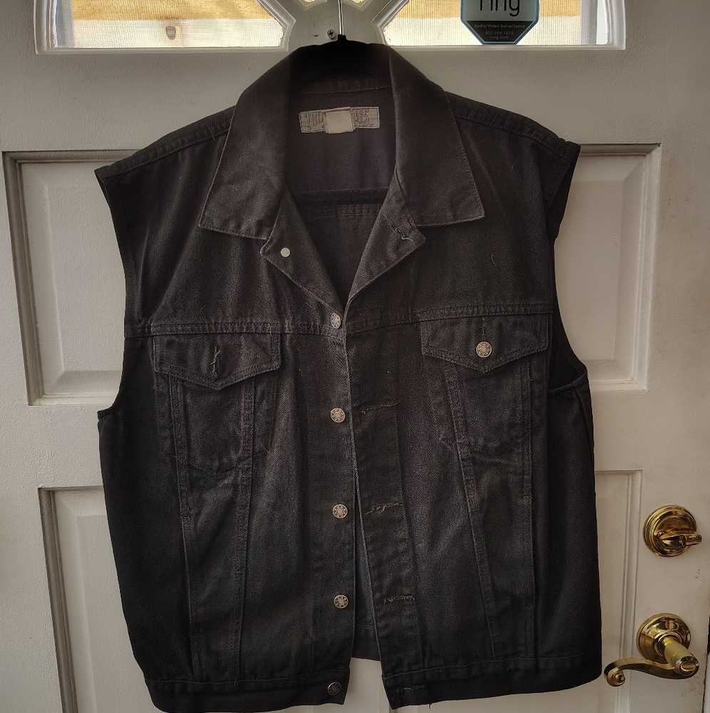 Men's Black Denim Vest